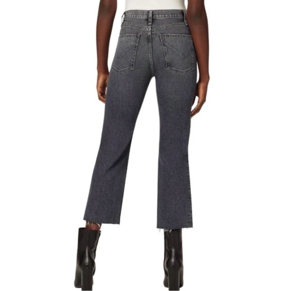 HUDSON Jeans Remi Straight Crop Jeans Black Wash Distressed Denim Size 30 - Picture 3 of 12